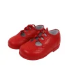 Lace up brogue leather shoes in red