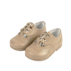 Lace up brogue shoes in beige