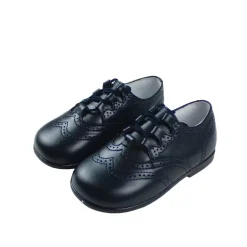 Lace up brogue shoes in navy blue