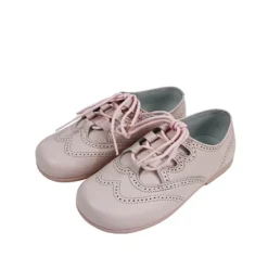 Lace up brogue shoes pink