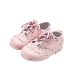 Lace up brogue shoes pink