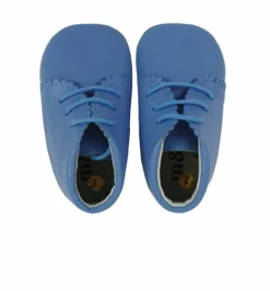 Lace up pram boots blue