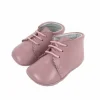 Lace up pram boots pastel pink
