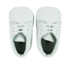 Lace up pram boots white