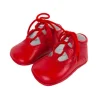 Lace up pram brogue shoes red
