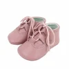 Lace up pram brogue shoes pastel pink
