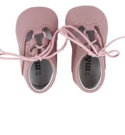 Lace up pram brogue shoes pastel pink