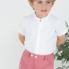 Linen cotton coral shorts