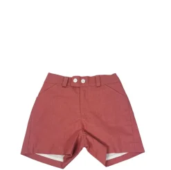 Linen cotton coral shorts
