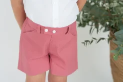 Linen cotton coral shorts