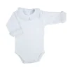 Long sleeve bodysuit with batiste collar in grey