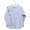 Mao collar shirt blue stripes