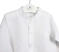 Mao white linen shirt three buttons L/S