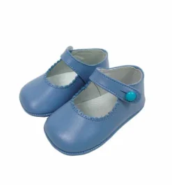 Mary Jane pram shoes blue