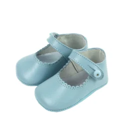Mary Jane pram shoes pastel blue