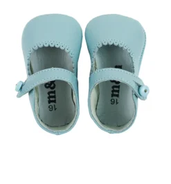 Mary Jane pram shoes pastel blue