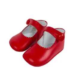 Mary Jane pram shoes red