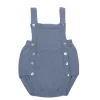 Medium blue knit baby dungaree
