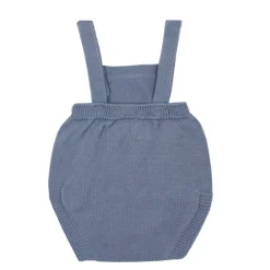 Medium blue knit baby dungaree