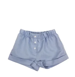 Medium blue linen short