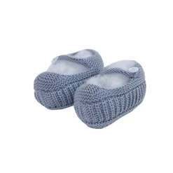 Medium blue Mary Jane baby knit shoes