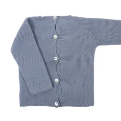 Medium blue thick knit sweater.