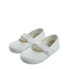 Mercedita canvas in white with button