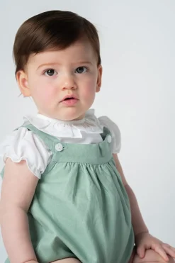 m&h baby romper aquarelle green
