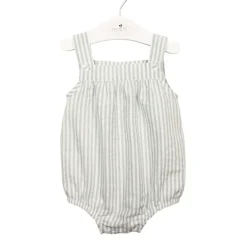 m&h baby romper. Green stripes