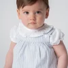 m&h baby romper grey stripes