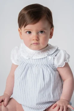 m&h baby romper grey stripes