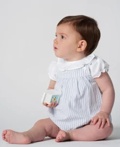 m&h baby romper grey stripes