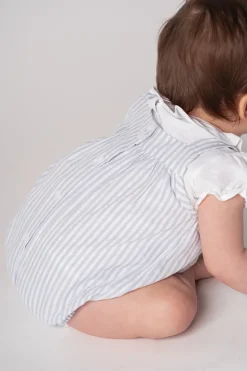 m&h baby romper grey stripes