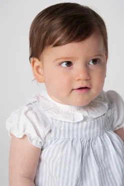 m&h baby romper grey stripes