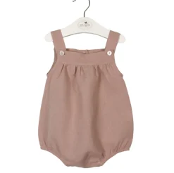 m&h baby romper pastel pink linen cotton