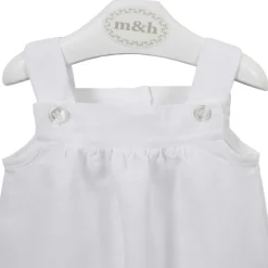 m&h baby romper white linen