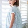 Paola dress in a green bluebell print