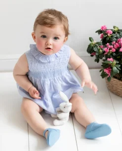 París baby romper blue stripes