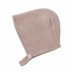 Pastel pink baby knit bonnet