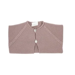 Pastel pink buttoned thick knit cardigan
