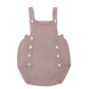 Pastel pink knit baby dungaree