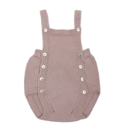 Pastel pink knit baby dungaree