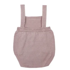 Pastel pink knit baby dungaree