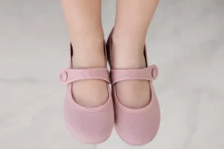 Pastel pink mary Jane canvas shoes