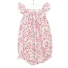 Pink and green flowers baby romper