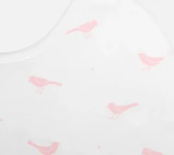 Pink birds bib