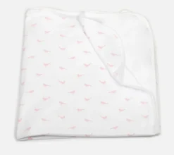 Pink birds pattern swaddle blanket