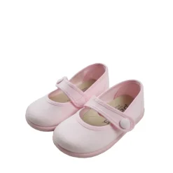 Pink canvas mary jane shoes with button