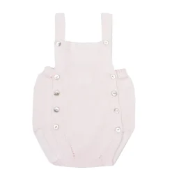 Pink knit baby dungaree