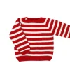 Red sailor sweater with white stripes